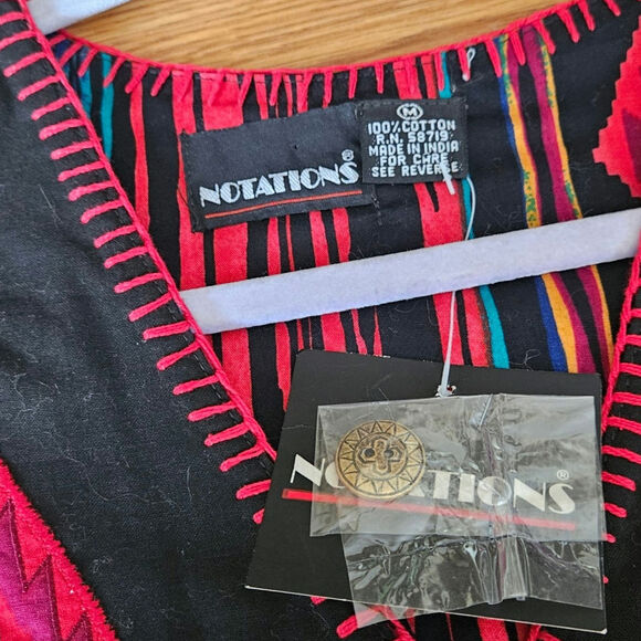 Arroyo Vintage Aztec Embroidered Southwest  Button Up Vest With Boho Touch Sz M - Picture 3 of 6